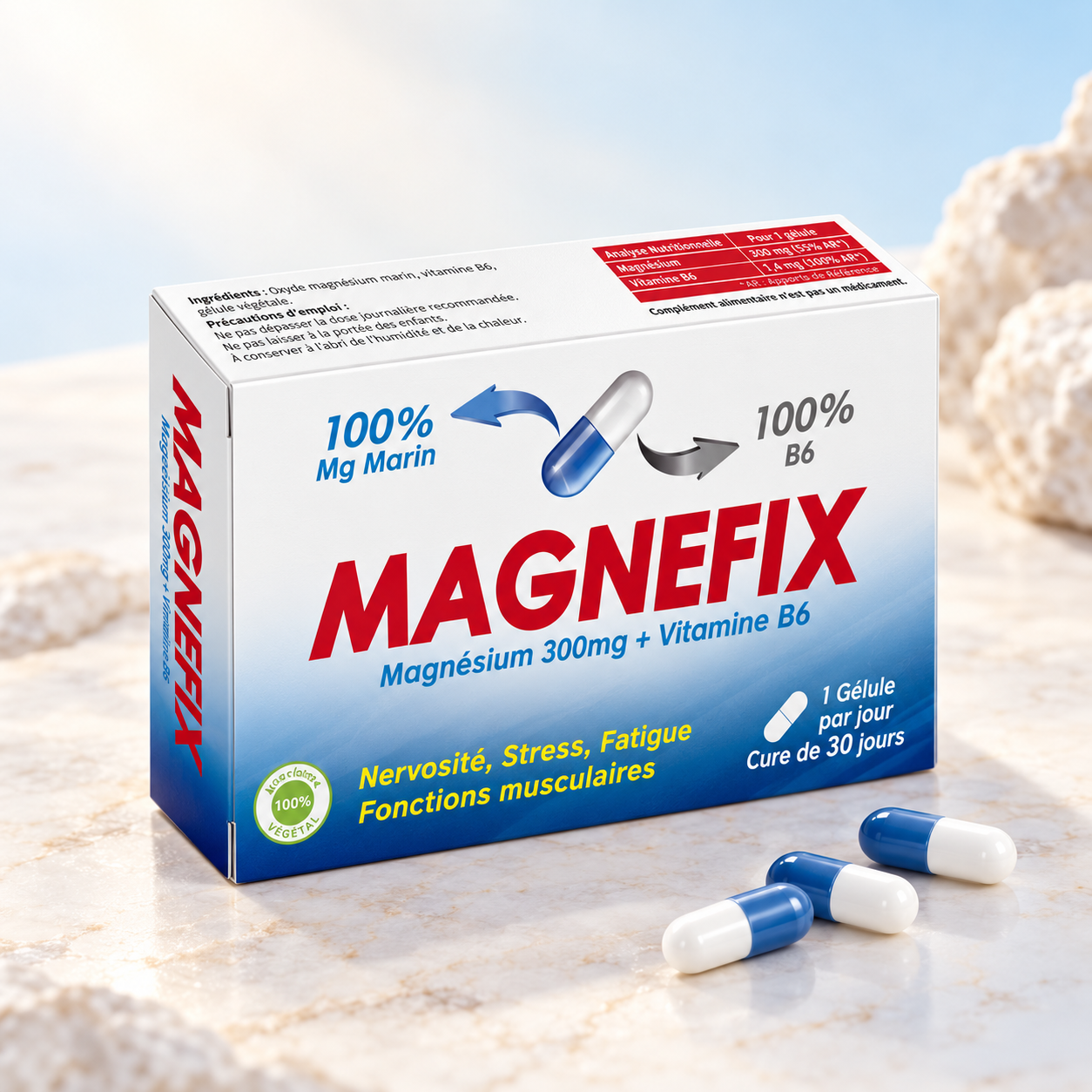 Magnefix Magnésium 300 mg + Vitamine B6, vue principale